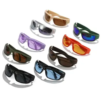 Солнцезащитные очки Y2K, Женские Солнцезащитные очки в стиле панк, Мужские Серебряные зеркальные оттенки, Модные очки UV400, Спортивные Велосипедные очки, Новинка 2022 года
