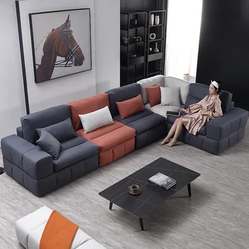 Сочетание роскошных тканевых диванов Nordic Light, простой современный размер, тип дома с технологией Wind, цвет ткани, латексный диван
