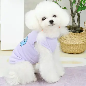 Стильная футболка для собак, тонкая декоративная жилетка для щенков с мультяшным рисунком для домашних собак