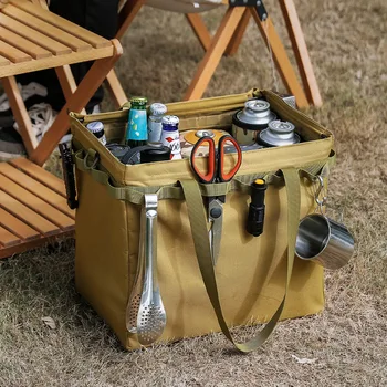 Сумка большой емкости, открытый складной ящик для хранения, походная сумка для инструментов, многофункциональная сумка для хранения продуктов для пикника