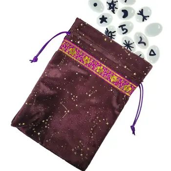 Сумка для карт Таро Винно-красная сумка для хранения ювелирных кристаллов Фланелевая сумка на шнурке Подарочные пакеты для вечеринок для Кубиков Ювелирные кристаллы