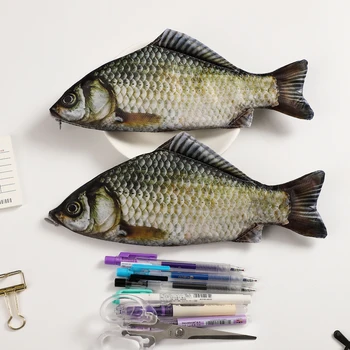 Сумка для ручек с рыбками Креативная и забавная имитация Персонализированной сумки для ручек пенал большой емкости