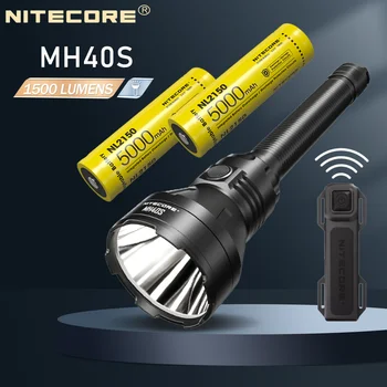 Тактический Фонарик Nitecore MH40S + Батарея 2x21700 1500 Люмен Дальность луча 1500 м Мощный USB Перезаряжаемый Охотничий Фонарик