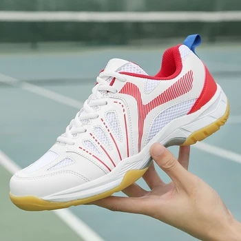 Теннисные кроссовки большого размера 35-47, мужские и женские теннисные туфли, дышащие тренировочные теннисные кроссовки, износостойкая спортивная обувь на открытом воздухе.