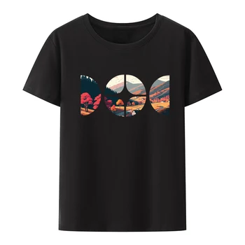 Уличные Графические футболки Mountain Circle Geometry Camisetas Мужская Футболка с коротким рукавом Humor O-образным вырезом Крутая Одежда Мужская Одежда Топы