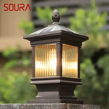 Уличный солнечный светильник SOURA, классический Ретро Водонепроницаемый светодиодный светильник для внутреннего двора, для украшения сада, балкона, виллы, настенный светильник