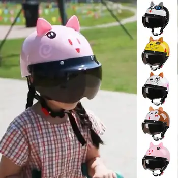 Универсальный мультяшный унисекс Практичный Велосипедный шлем Защитное Снаряжение Шлем для скутера Стереонаушник для девочек