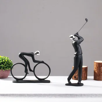 Фигурка велосипеда из смолы для гольфа, Скульптура чемпиона, велосипедиста, современная абстрактная статуя, спортивная модель для гостиной, украшения для дома