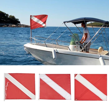 Флаг лодки для подводного плавания Международный знак Универсальный Плавающий флаг лодки для подводного плавания Красно-белый цвет для аксессуаров для лодок и каяков