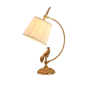 Французский креативный дизайнер DINGFAN, Медный резной держатель настольной лампы, Роскошное украшение для дома, светодиодная настольная лампа
