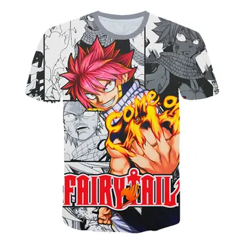 Футболка Fairy Tail с Аниме 3D Принтом Для мужчин И женщин, Модная футболка Оверсайз Для мальчиков и девочек, футболка в стиле Хип-Хоп, Homme, Топы, Мужские Camisetas