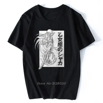 Футболка Saint Seiya Knights Of The Zodiac из Японского аниме Shaka No Virgo, Мужские футболки, Хлопковая футболка, Уличная одежда Harajuku