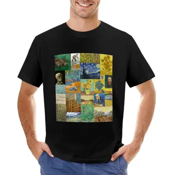 Футболка с изображением Ван Гога, блузка, футболки больших размеров, мужские тренировочные рубашки.