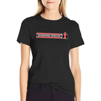 Футболка с логотипом INTERNATIONAL HARVESTER STRIPES, одежда в стиле каваи с коротким рукавом, милая одежда, футболки для женщин, забавные футболки с графическим рисунком