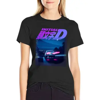Футболки Initial D Neon AE86, топы больших размеров, короткая футболка, весенняя одежда для женщин 2023 г.
