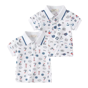 Футболки-поло для мальчиков Anchor, хлопковые футболки для малышей, летняя детская одежда