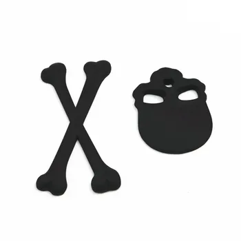 Черная скрещенная кость Череп Металлический логотип Эмблема Значок Наклейка Наклейка на бак Мотоцикл автомобиль