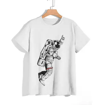 Чернила астронавта оригинальный дизайн, космический стиль, непроницаемый хлопок, полиэстер, хлопковые чернила, футболка с короткими рукавами, простота в японском стиле