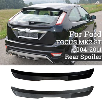 Черный/карбоновый спойлер на задней крыше автомобиля для FORD FOCUS MK2 ST 2004-2011, выступ заднего спойлера багажника, выступ крыла багажника