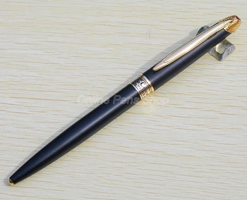 Шариковая ручка-ролик из матового черного металла 