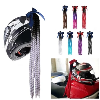 Шлем с дредами, заплетенный в мотоциклетную грязную косу, косичка, Градиентный синтетический твист, заплетенный в конский хвост для Honda Cb 400 600 150 250 500
