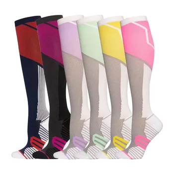 Эластичные компрессионные велосипедные носки с длинным рукавом, трендовые персонализированные чулки, нейлоновые мужские и женские носки, впитывающие пот