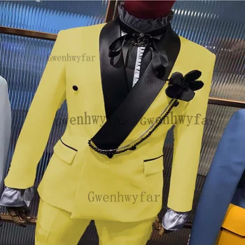 Элегантный Свадебный костюм Gwenhwyfar Mns Slim Fit, 2 предмета, Изготовленные На Заказ Смокинги Для Женихов На Выпускной Вечер (Пиджак + брюки)