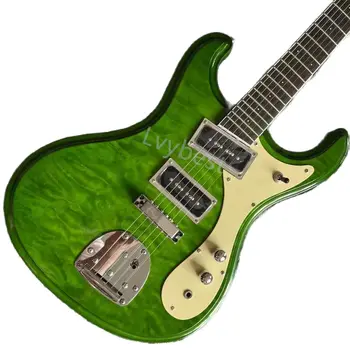 Электрогитара Lvybest Custom 1960 1965 1966 1969 Ventures Mosrite Johnny Ramone Water Ripple Зеленого цвета
