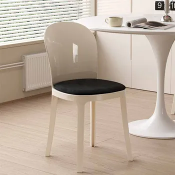 Эргономичные обеденные стулья в стиле минимализма Дизайнерское пластиковое прозрачное кресло для отдыха Салонный стиль Акриловая мебель для балкона Cadeiras