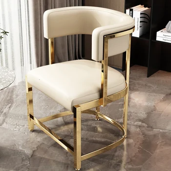 Эргономичный дизайнерский обеденный стул с подлокотниками, Акцентные Белые Офисные обеденные стулья, Золотые роскошные шезлонги, Мебель для дома Salle Manger LK50CY
