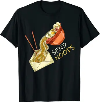 Японская чаша для лапши Рамэн, футболка Send Noods с круглым вырезом, мужская женская повседневная футболка с коротким рукавом, комфортные мужские топы с коротким рукавом