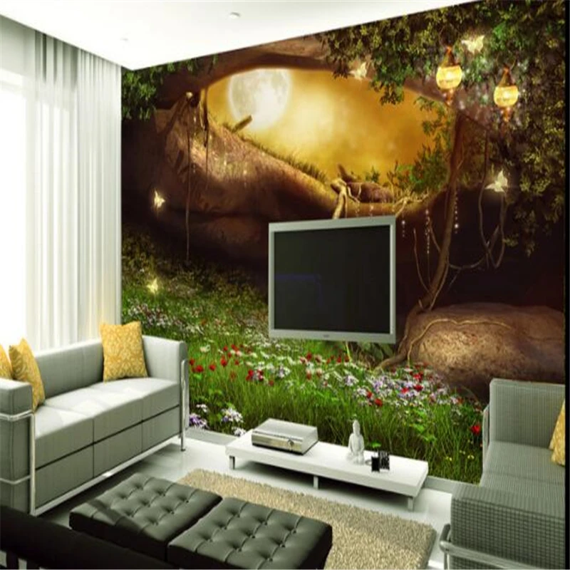 бейбехан Пользовательские большие фрески фэнтези личность сказочный лес сказочная страна обои Европейский телевизор диван фон стены наклейка на стену