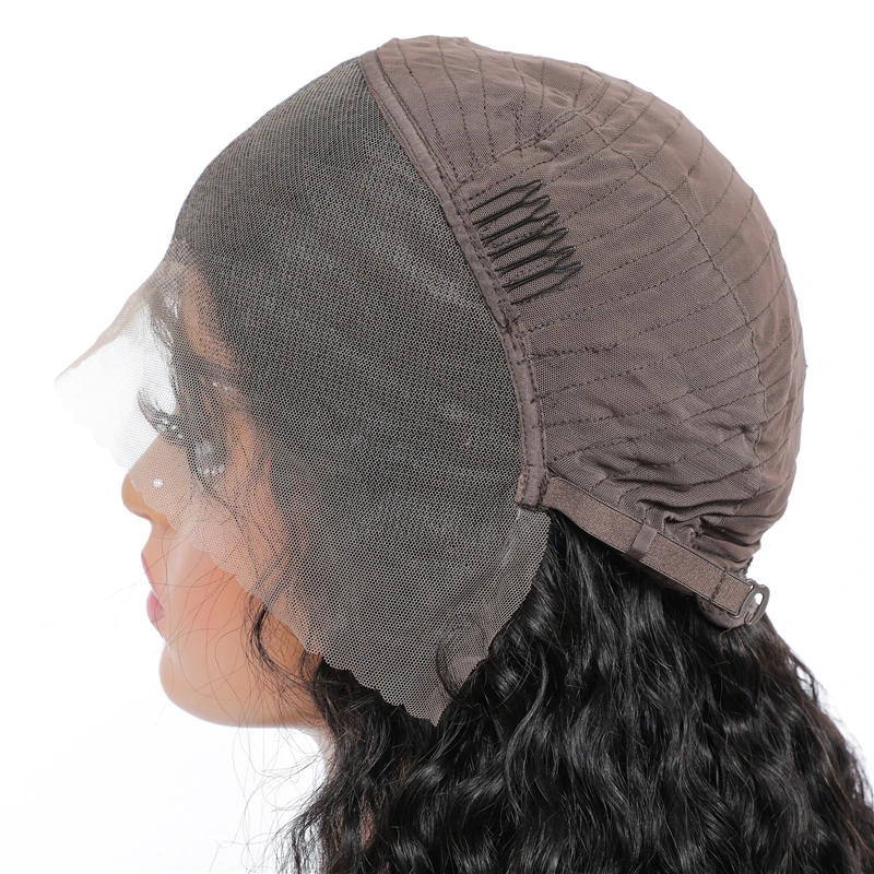 Swupod 200 Плотность 13x4 13x6 HD Прозрачный швейцарский парик с глубоким волновым кружевом спереди для женщин, натуральные черные волосы Remy, натуральный черный