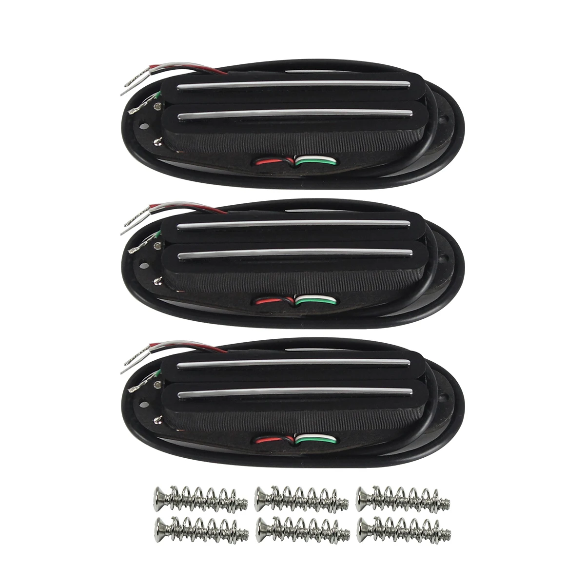 Набор гитарных звукоснимателей Alnico 5 Dual Hot Rails Humbucker черного цвета 6k + 9k + 12k для частей электрогитары SSS