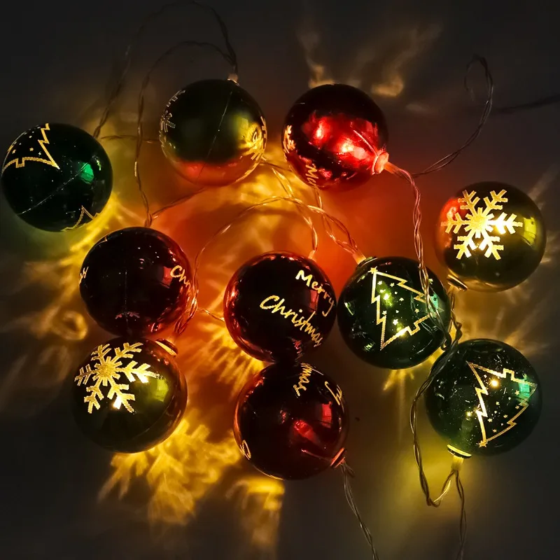 Рождественские декоративные огни, гирлянда со светодиодной подсветкой, Рождественский шар, гирлянда, Рождественская елка, декор, ночник для новогодней вечеринки