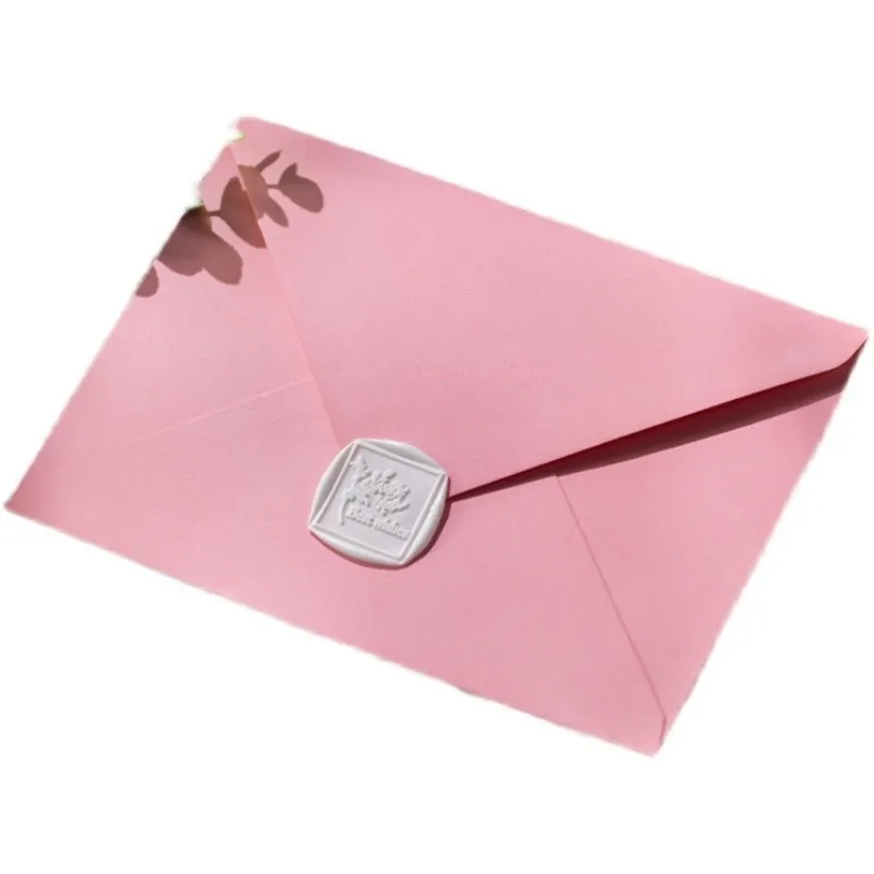 5 ШТ. Розовый конверт с золотой печатью и подкладкой Для отправки подруге Романтический эстетичный Литературный Маленький свежий ретро-конверт JFXF312