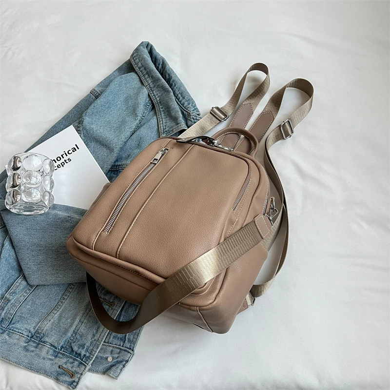 Женский рюкзак из искусственной кожи, модная кожаная сумка через плечо, рюкзак для студенток, милый мини-бренд Mochila Feminina, черная дорожная маленькая леди