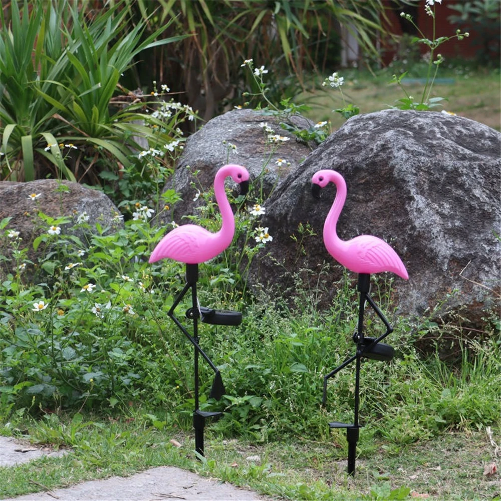 Солнечные Декоративные Светильники Flamingo Наружные Водонепроницаемые Украшения для дорожек в саду и патио Беспроводной Солнечный Фонарь Лампа