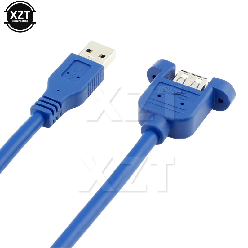 5шт USB3.0 от мужчины к женщине Высокоскоростной удлинительный кабель USB 3.0 Провод хост-компьютера 0,5 м с отверстием для винта Горячая распродажа