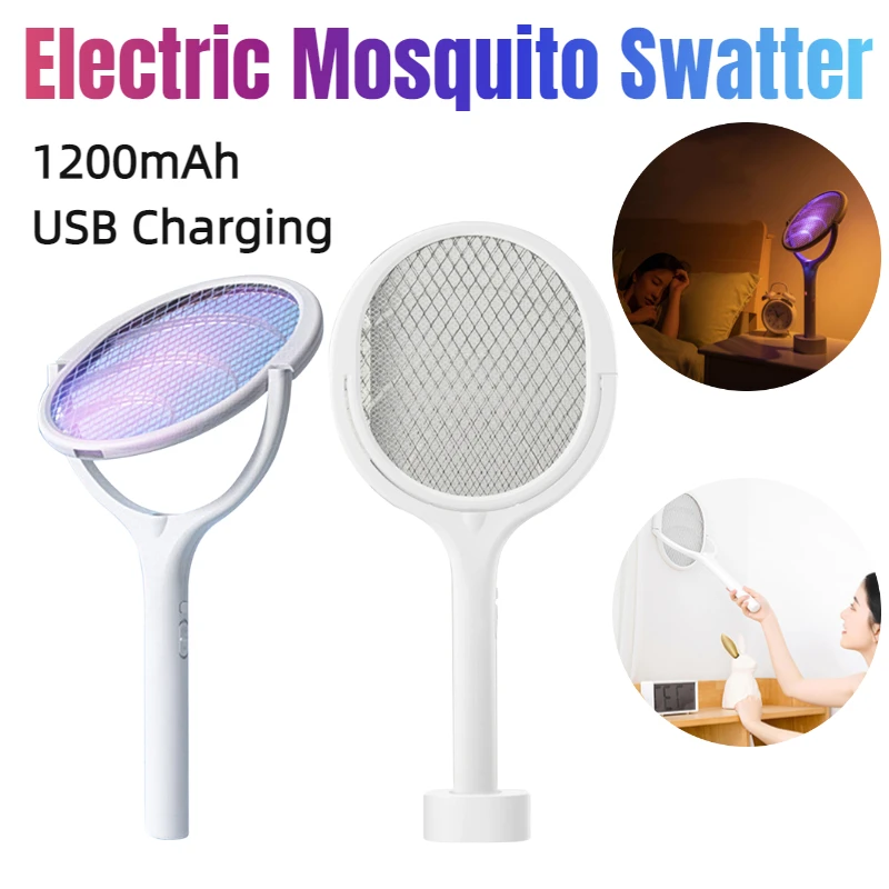 Электрическая мухобойка, перезаряжаемая ракетка для уничтожения насекомых, лампа для уничтожения электронных москитных сеток, ловушка для мух, Летняя мухобойка от комаров