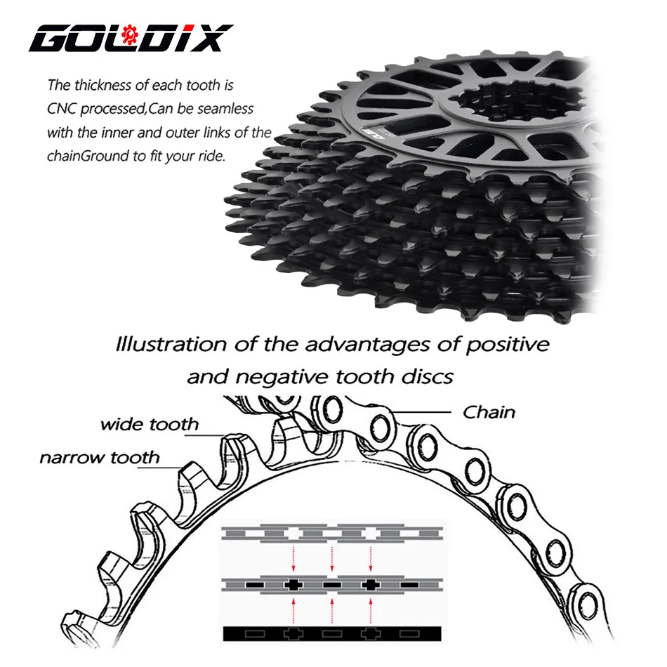 GOLDIX Ultralight GXP Быстрая Установка 3 мм Смещенного Кольца Цепи С Узкими Широкими Зубьями Односкоростной Звездочки Для Коленчатого Вала Велосипеда GX NX X1 X0