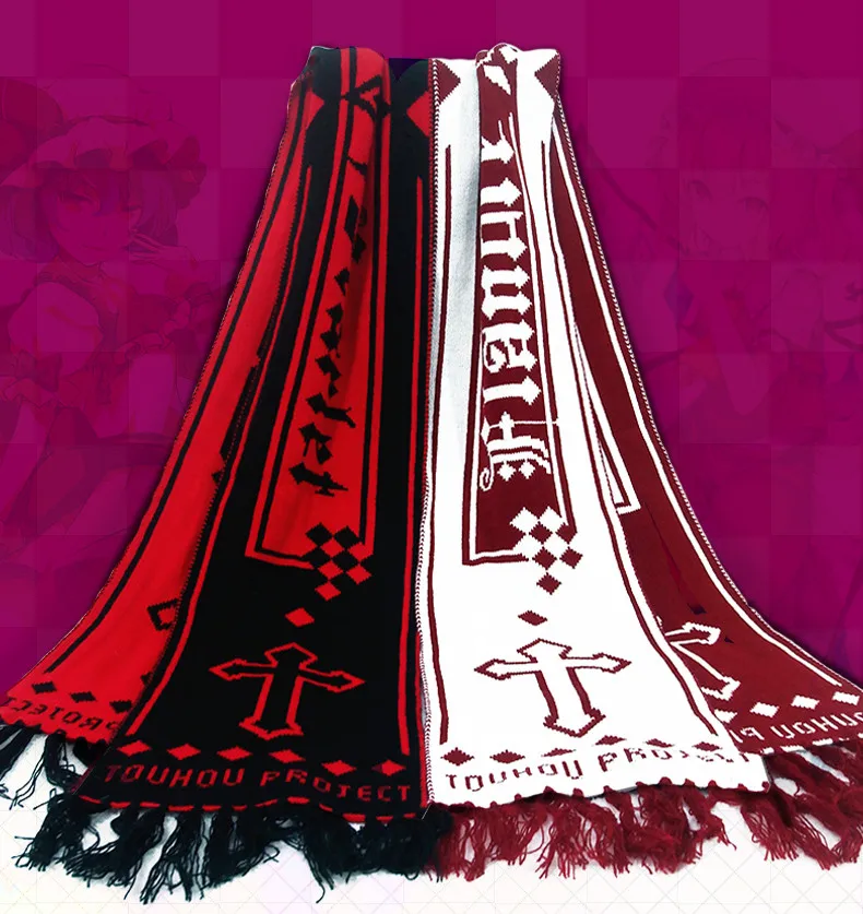 Touhou Project Remilia Flandre Теплый мягкий шарф длиной 6,7 футов