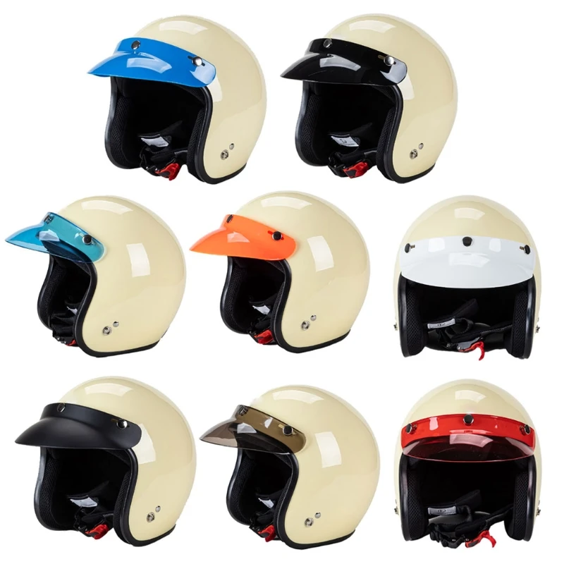 3-защелкивающийся шлем с козырьком для солнцезащитного козырька, износостойкий для мотоциклетного шлема с открытым забралом 3/4 дюйма