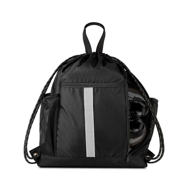 Баскетбольная сумка на молнии для мальчиков с двойной боковой сетчатой сумкой, складной рюкзак, спортивная сумка, спортивный футбольный рюкзак на шнурке