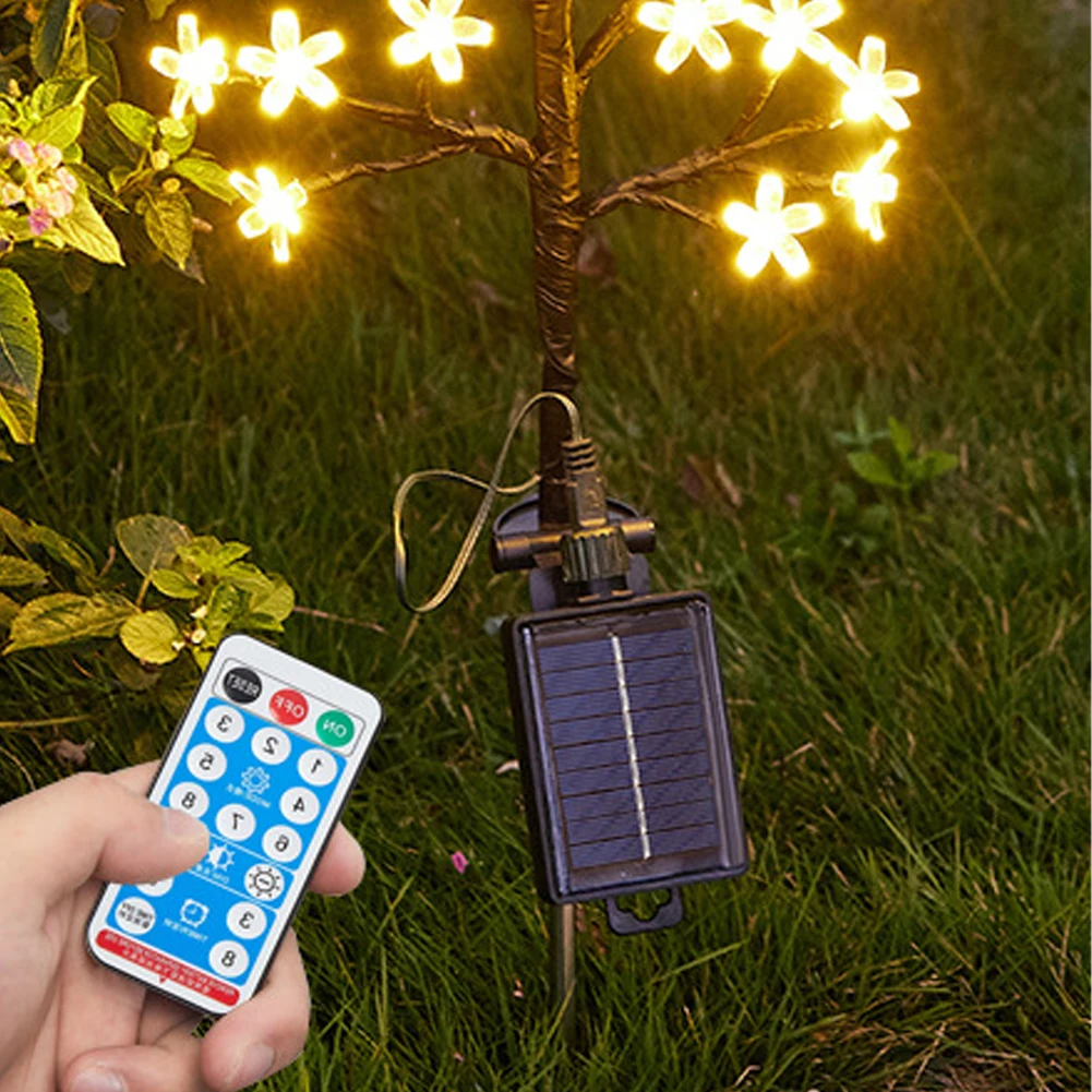 Солнечное ландшафтное освещение IP65 Водонепроницаемые декоративные фонари для ландшафтных дорожек в форме дерева, прочные и простые в установке для домашнего сада