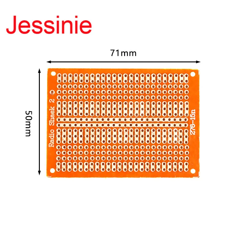 Jessinie 10ШТ 5*7 Печатная плата Универсальная Плата 5x7 см 2,54 мм PF Односторонний Прототип Бумажной Печатной платы Эксперимент с 2-3 Соединительными отверстиями