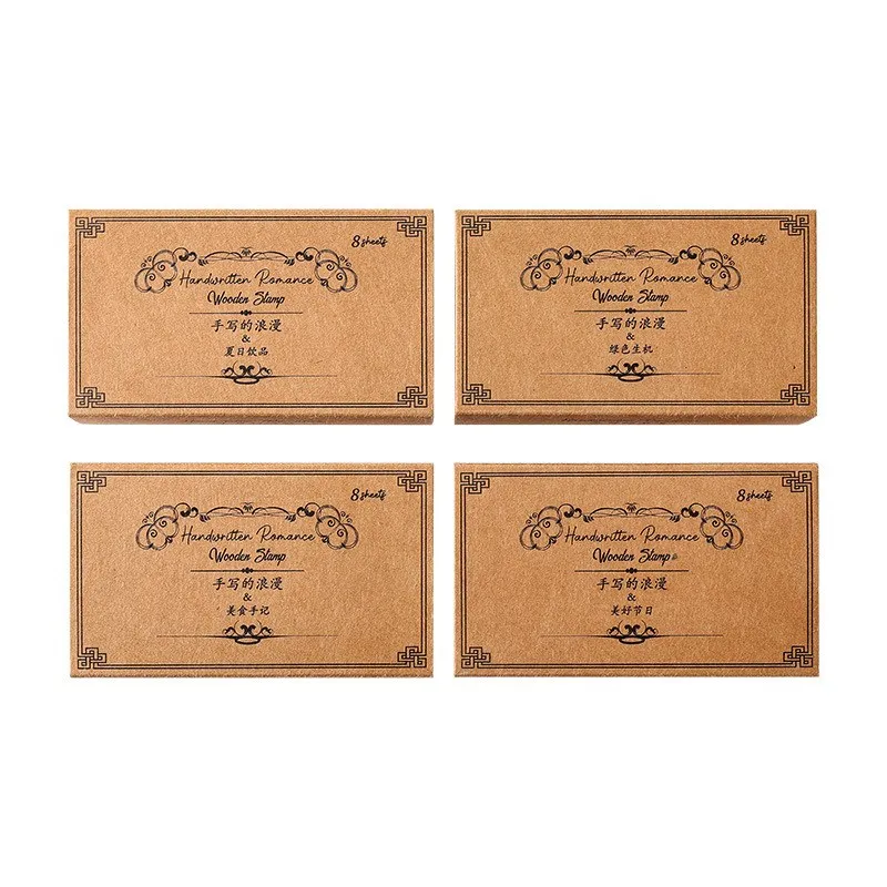 8 Шт. Набор деревянных резиновых штампов с рисунком поздравительных слов для изготовления открыток DIY Craft Scrapbooking