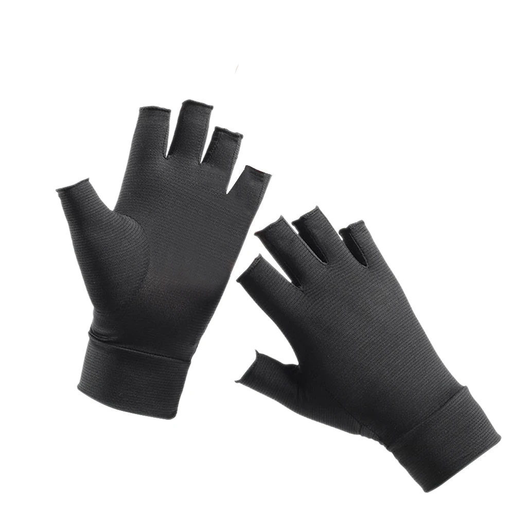Солнцезащитные перчатки для рыбалки с половиной пальца, дышащие перчатки для рыбалки без пальцев, Нескользящие Эластичные Удобные Многофункциональные тренажеры