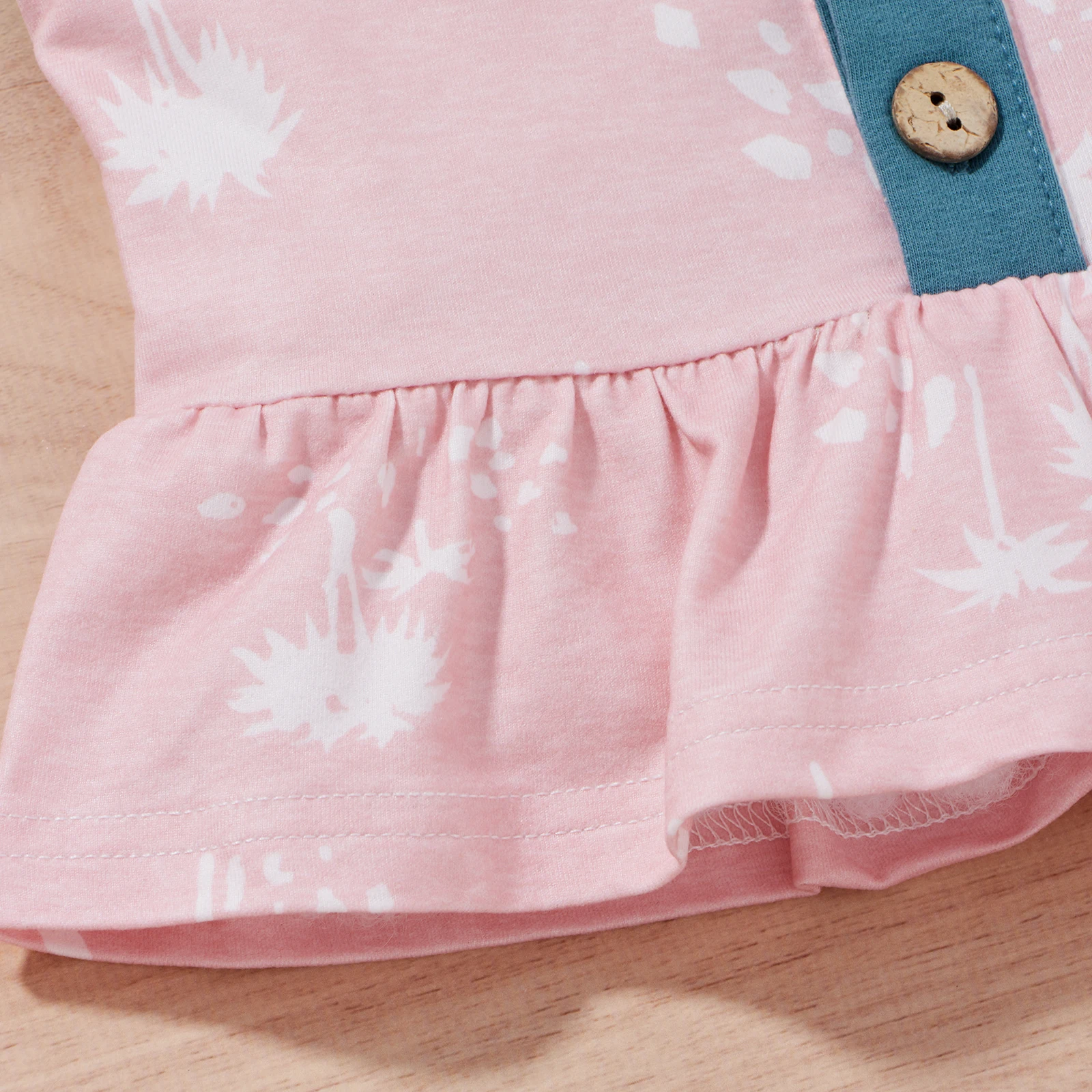 Летняя одежда из 2 предметов для маленьких девочек, топы на пуговицах с рисунком дерева и без рукавов + комплект шорт