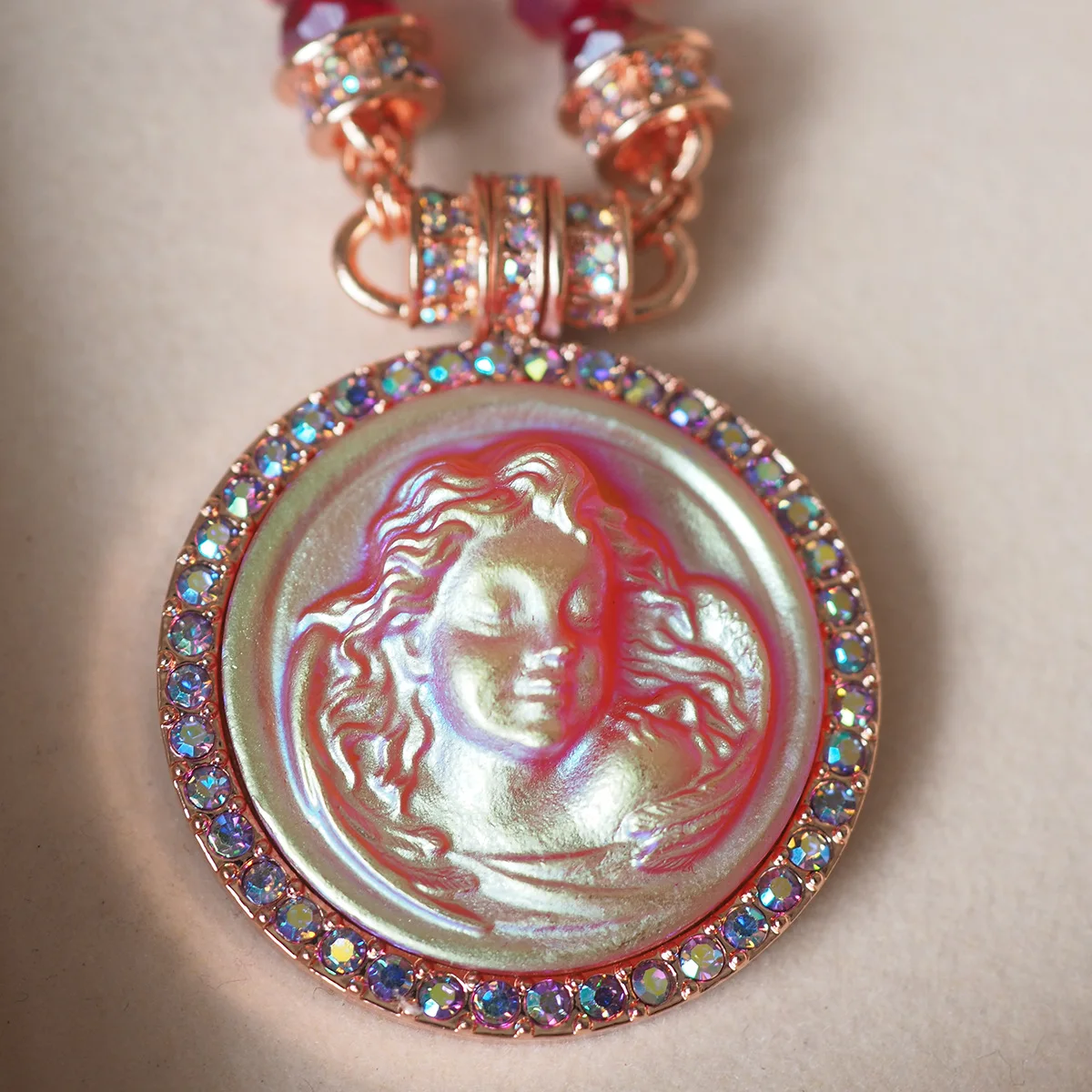 Европейско-Американское Хрустальное ожерелье с ангелом Мечты Рождественские Французские Ретро украшения для женщин Тренд